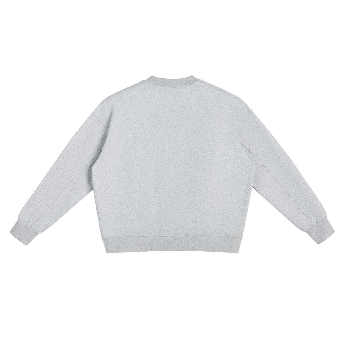 Fleece Side Slit Crewneck Sweatshirt - Flower Gray