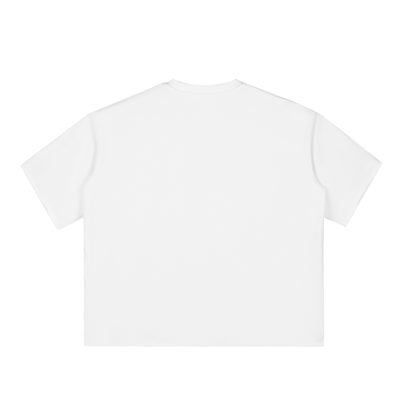 Boxy Half-Sleeve Raw-Edge T-Shirt - White