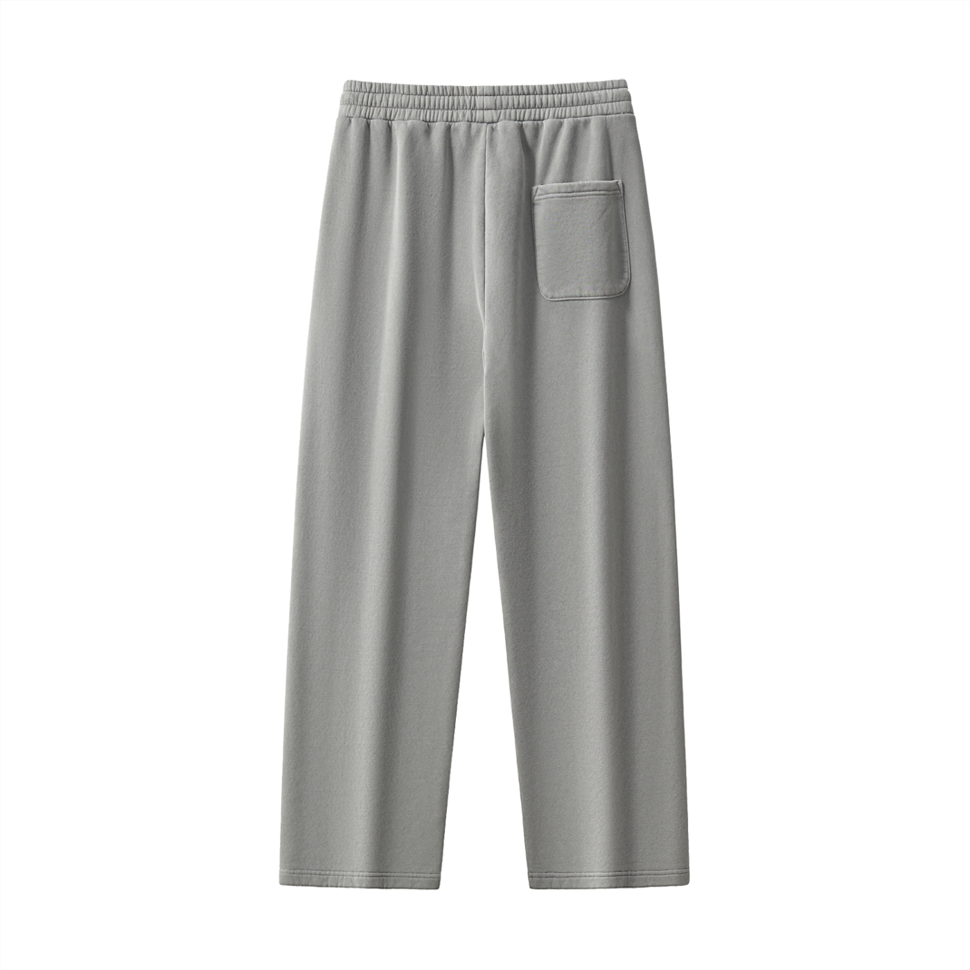 Frayed Enzyme Washed Fleece Sweatpants - Light Gray