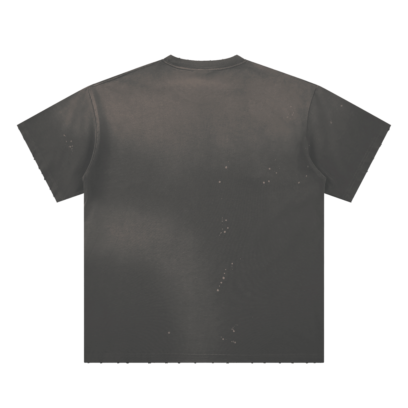 HAND-FRAYED SUNFADE PAINT SPLATTER T-SHIRT - GRAY