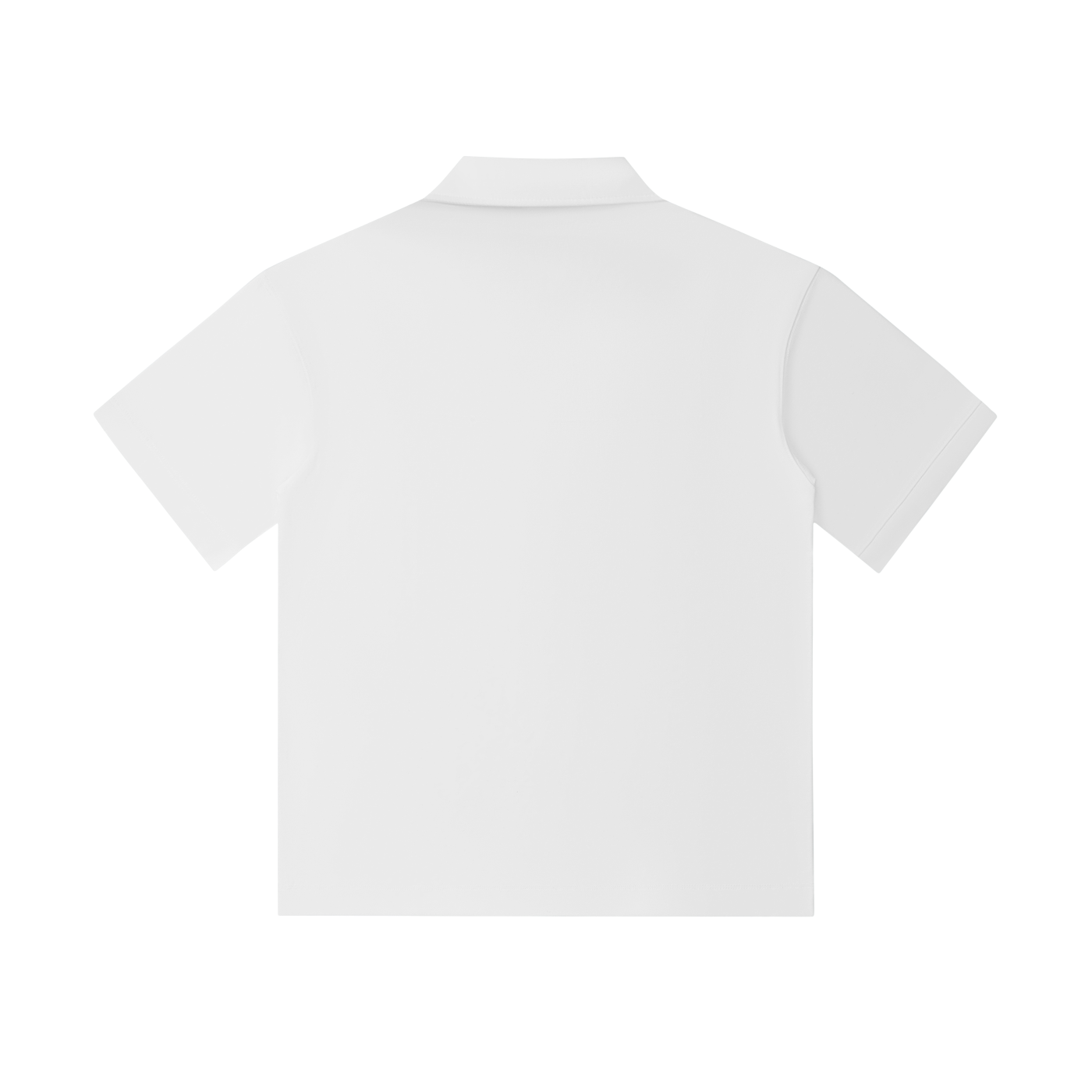 Drop Shoulder Short-Sleeve Polo - White