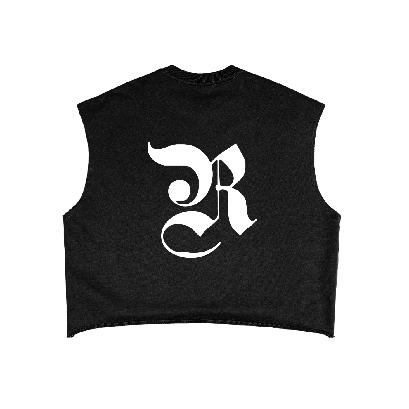 French Terry Boxy Tank Top - Black