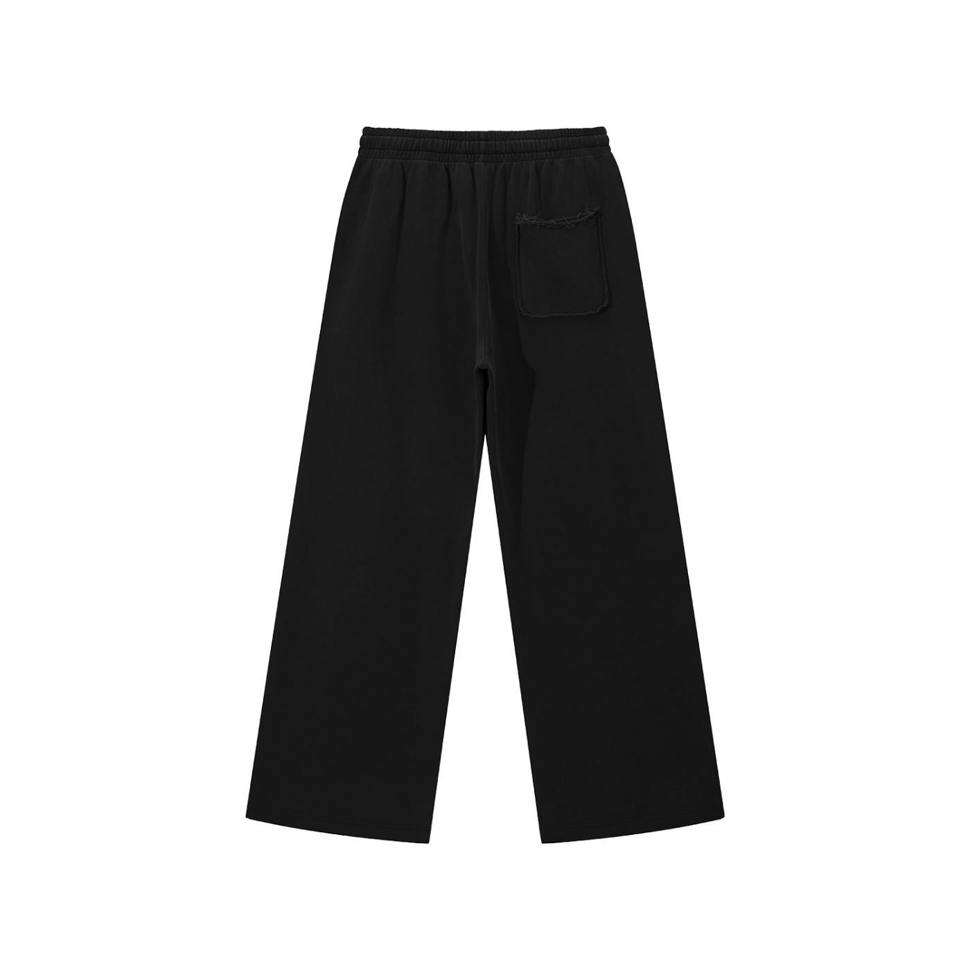 Snow Washed Raw Edge Sweatpants - Black