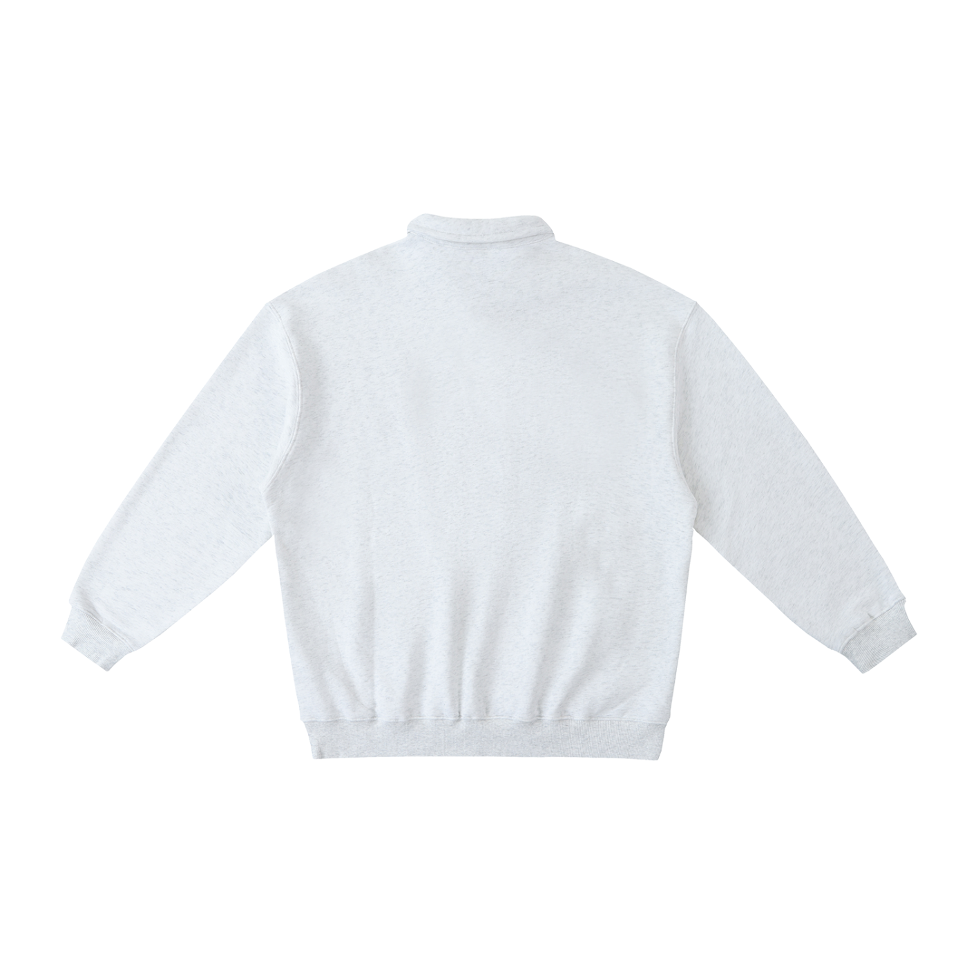 Heavyweight Polo-Collar Sweatshirt - Flower Gray