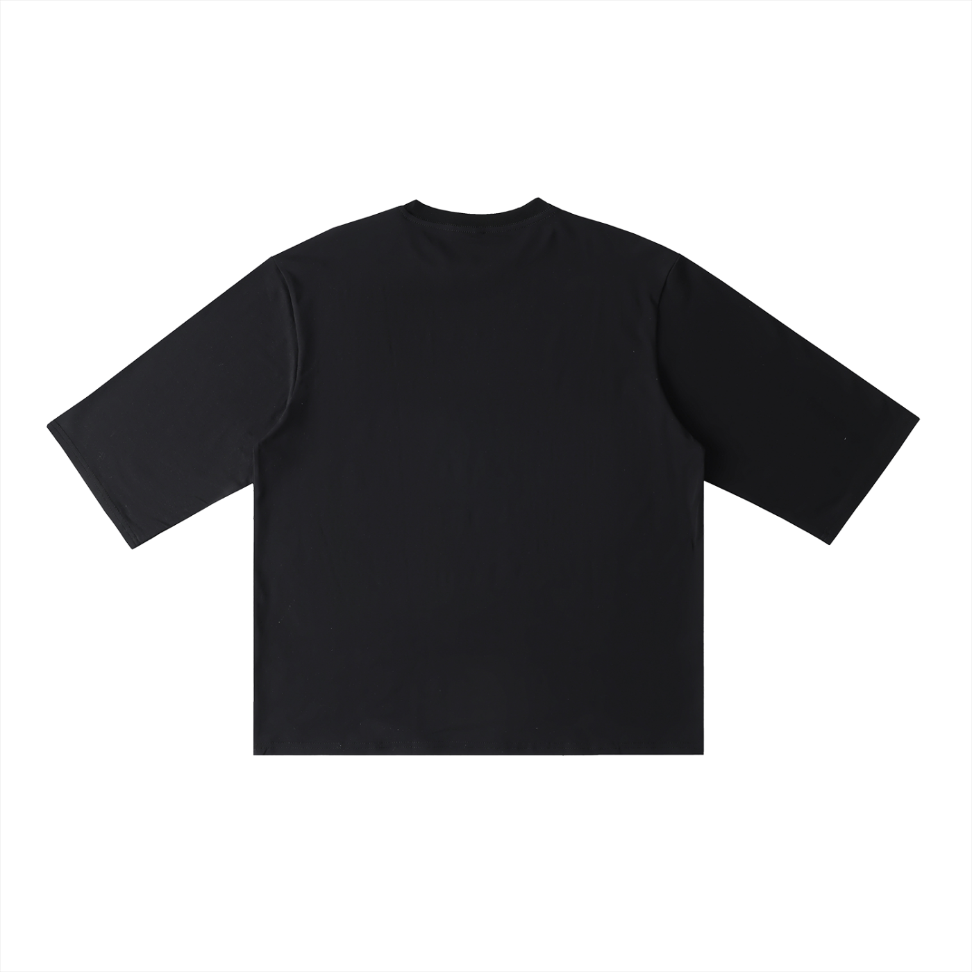 Essential Half Sleeve Ribbed T-Shirt - Black