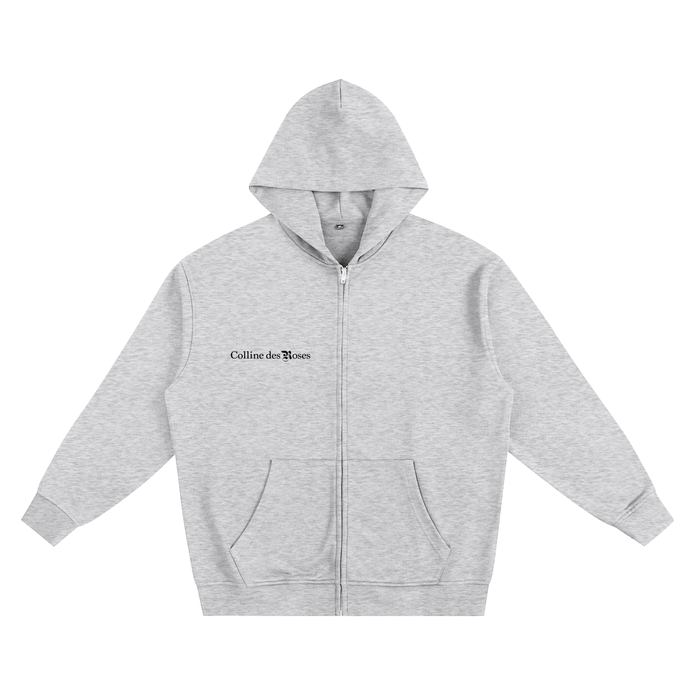 Heavyweight Zip-up Hoodie - Flower Gray
