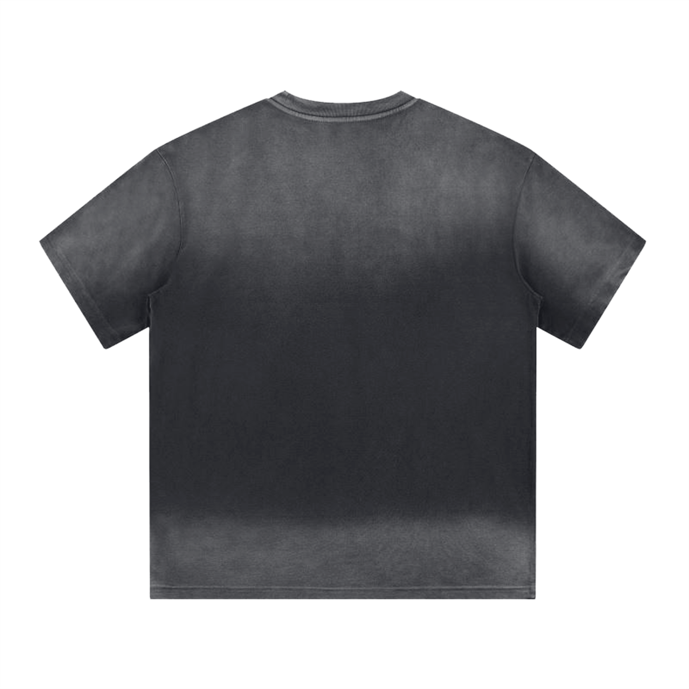 “I” Shape Gradient Washed T-Shirt - Black