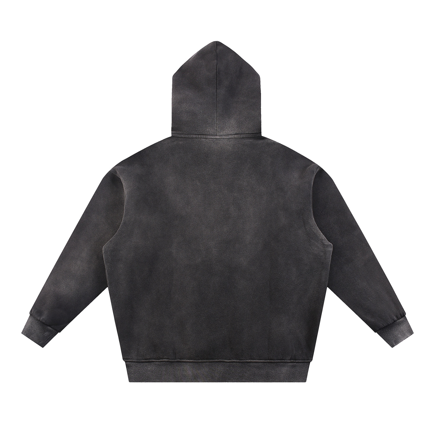 Sun Fade Contrast Tape Fleece Hoodie - Black
