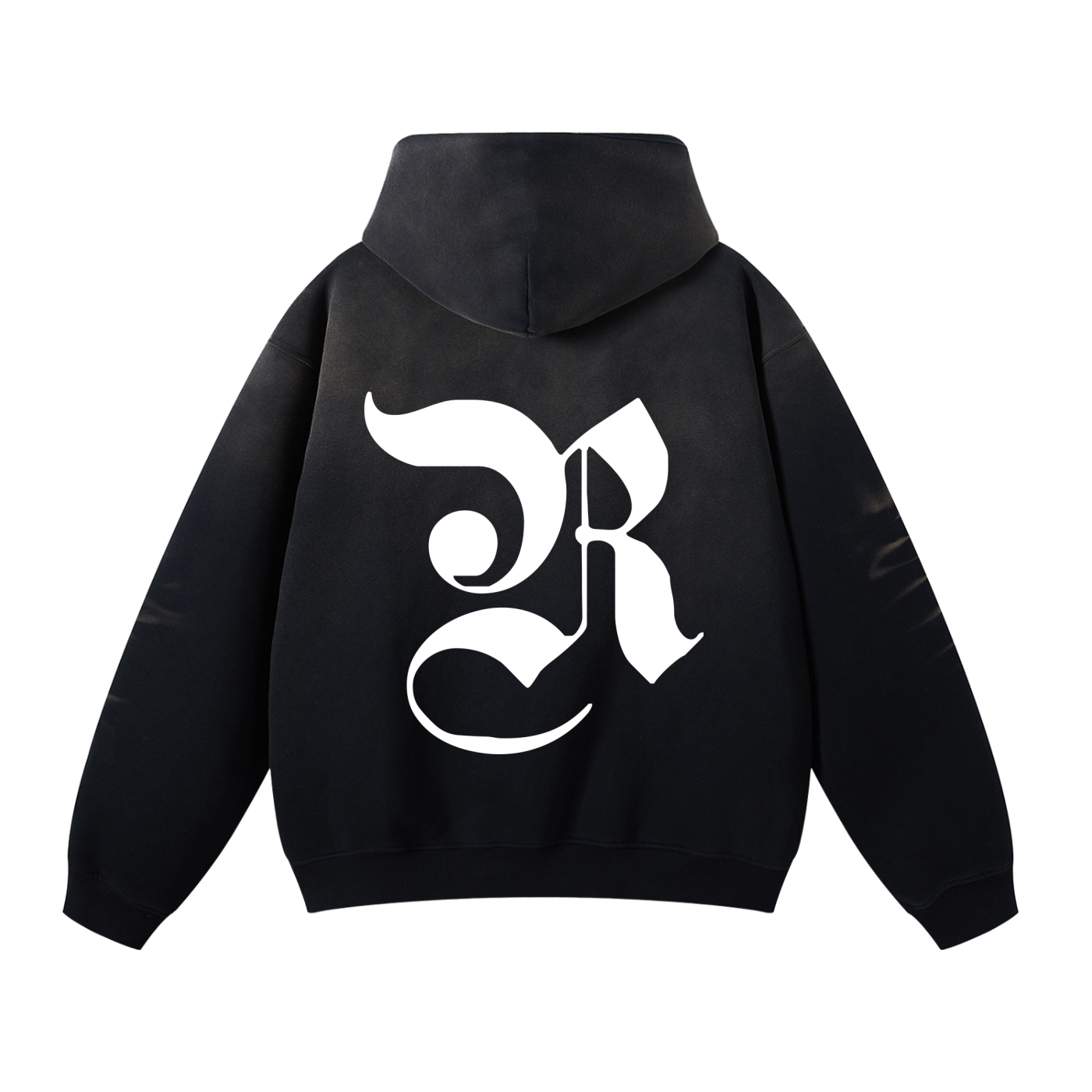 SUNFADE FLEECED HOODIE - BLACK