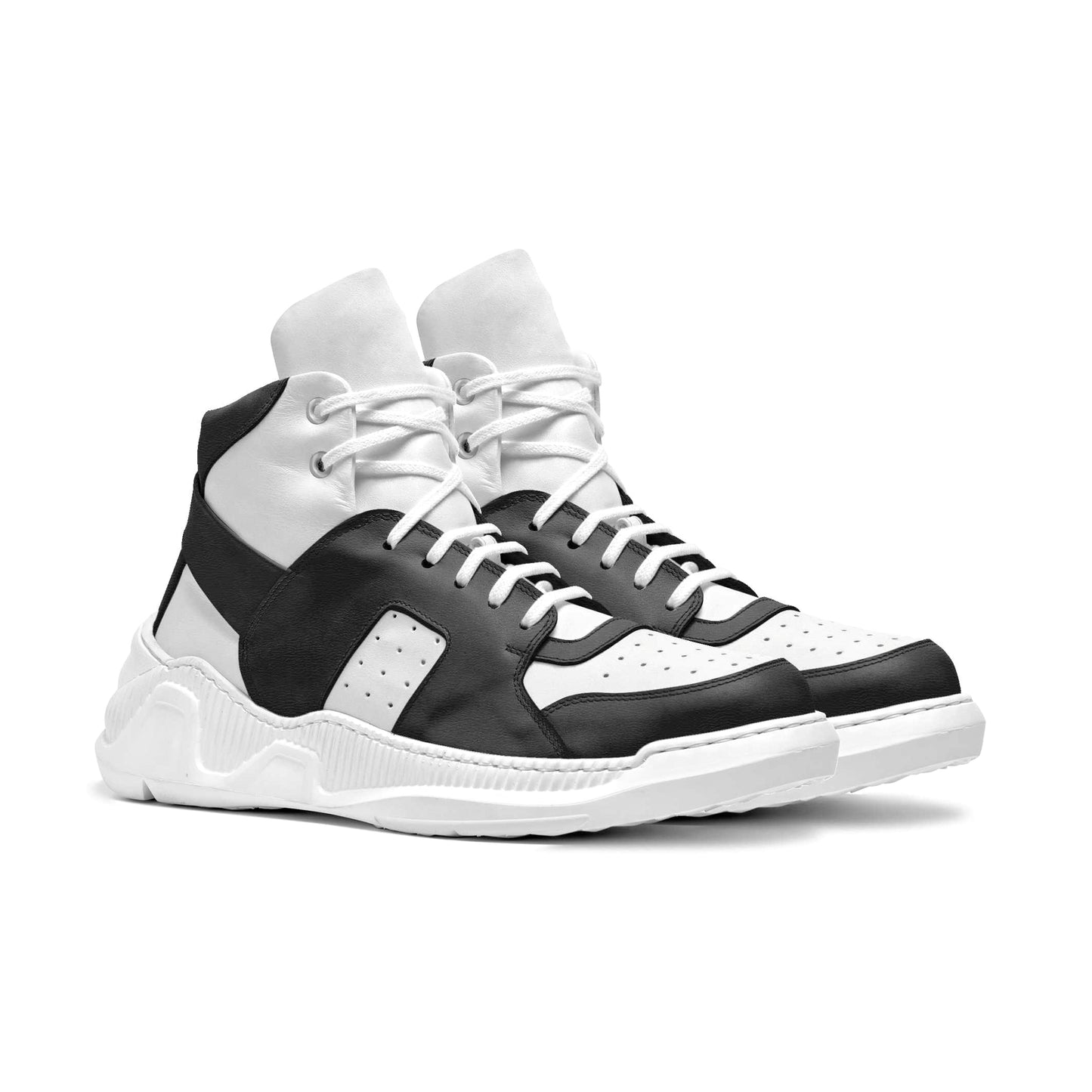 Chunky Mid Sneaker - Black with White