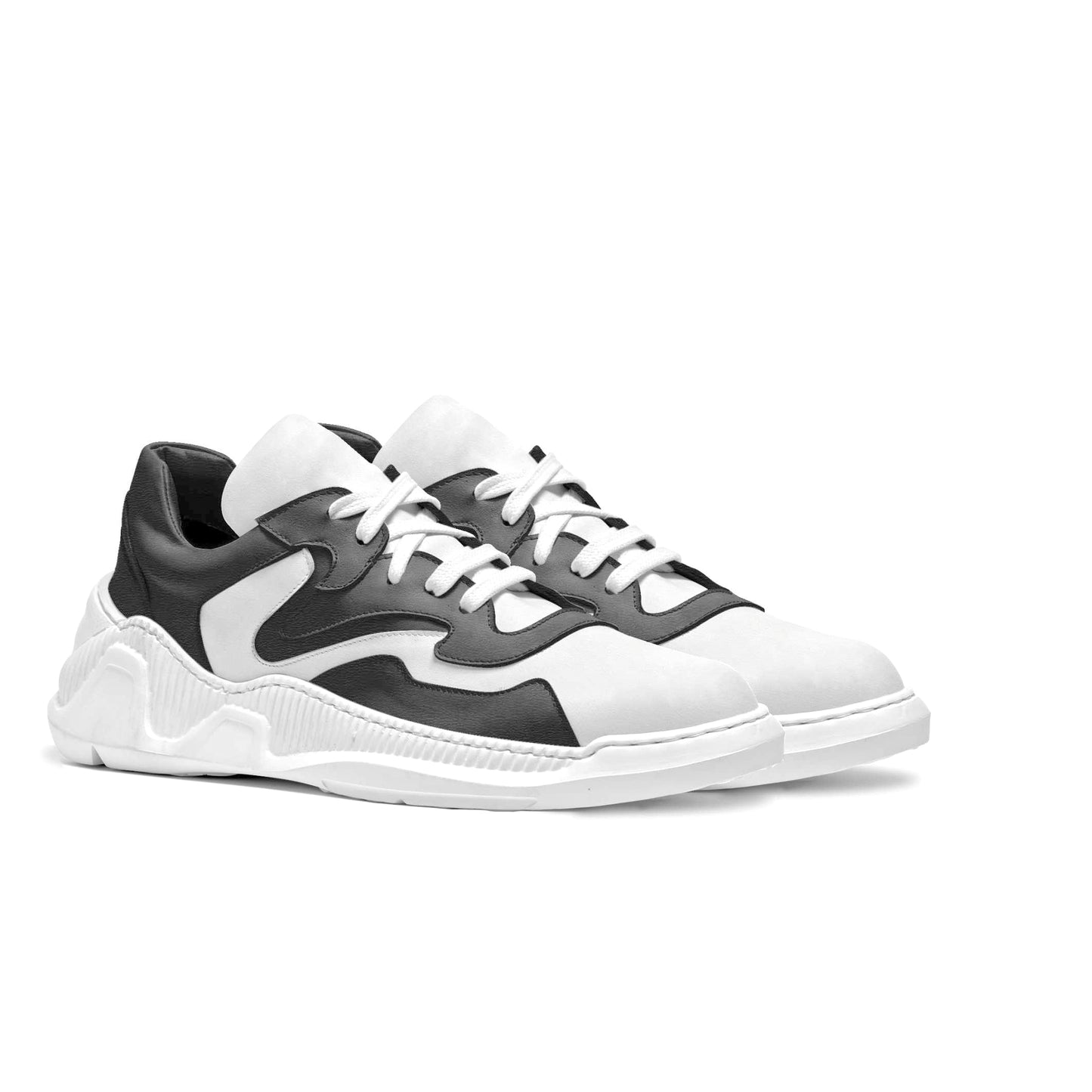 Chunky Low Sneaker - Black with White