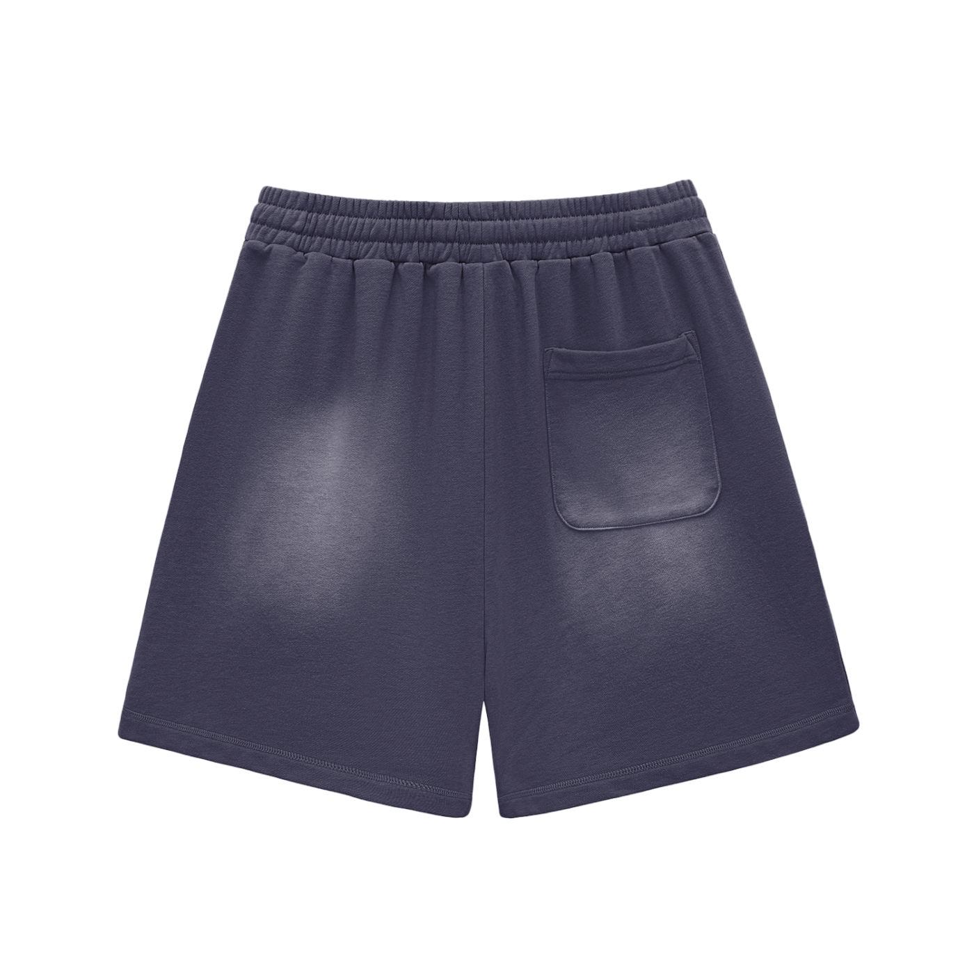 Sun Fade Raw Edge Cotton Shorts - Navy Blue