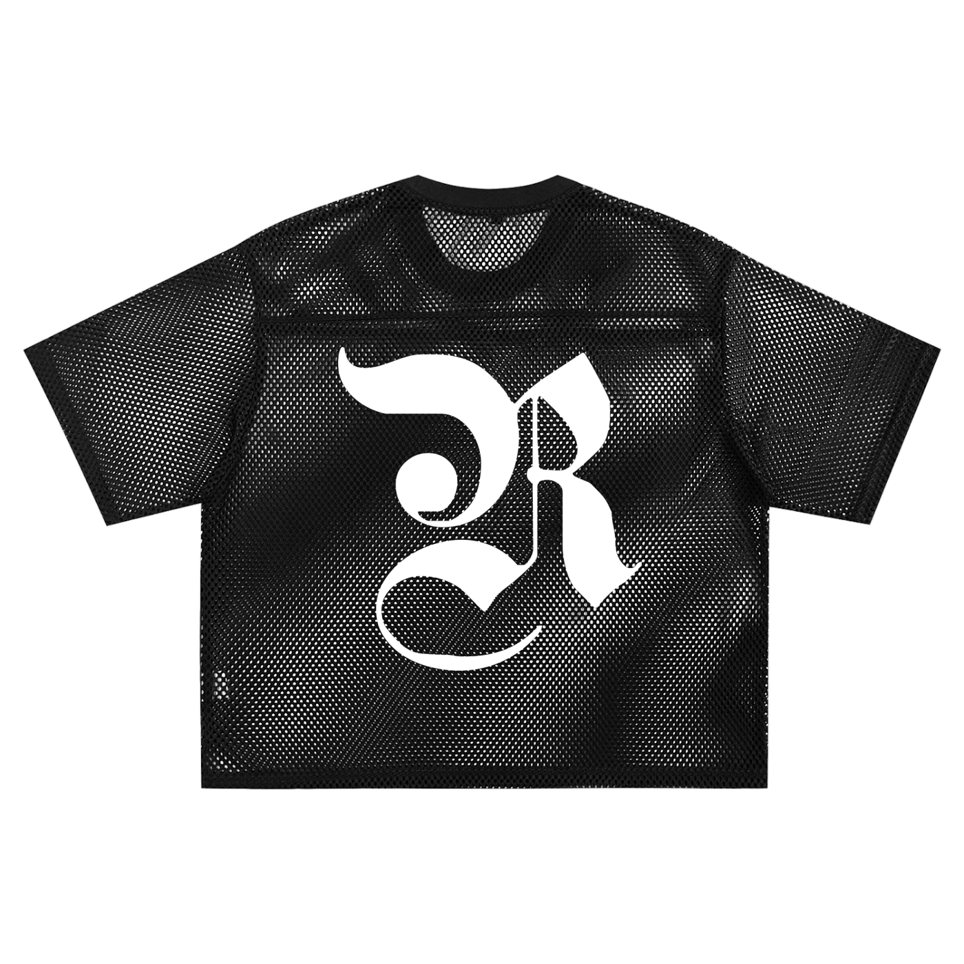 See-through Boxy Net T-shirt - Black