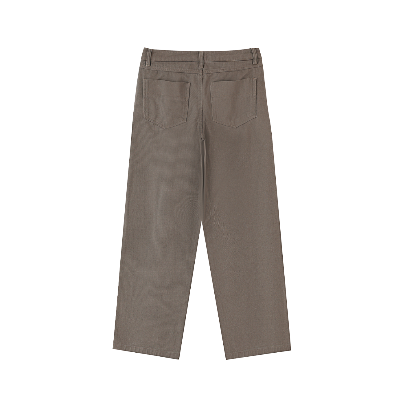 HEAVYWEIGHT COTTON STRAIGHT-LEG PANTS - LIGHT COFFEE