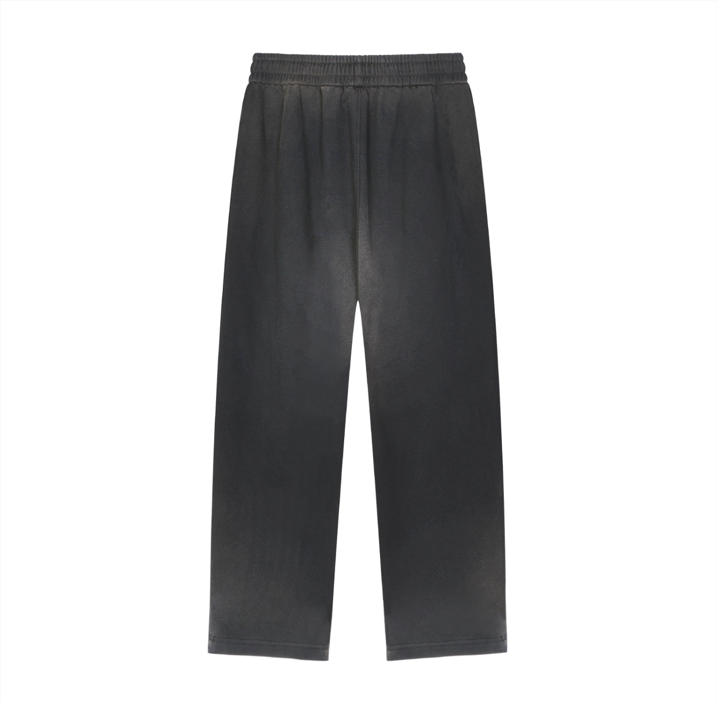 Sun Fade Raw Edge Straight-Leg Sweatpants - Black