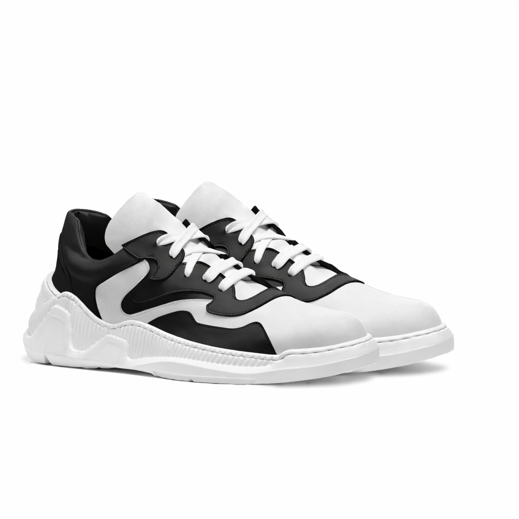 Contrast Italian Leather Chunky Low Sneaker