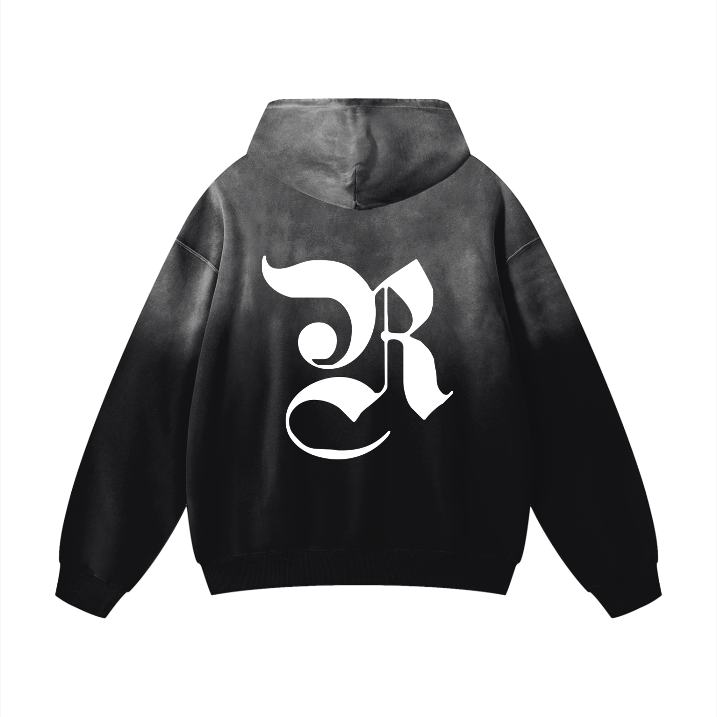 Heavyweight Sunfade Oversized Hoodie - Black