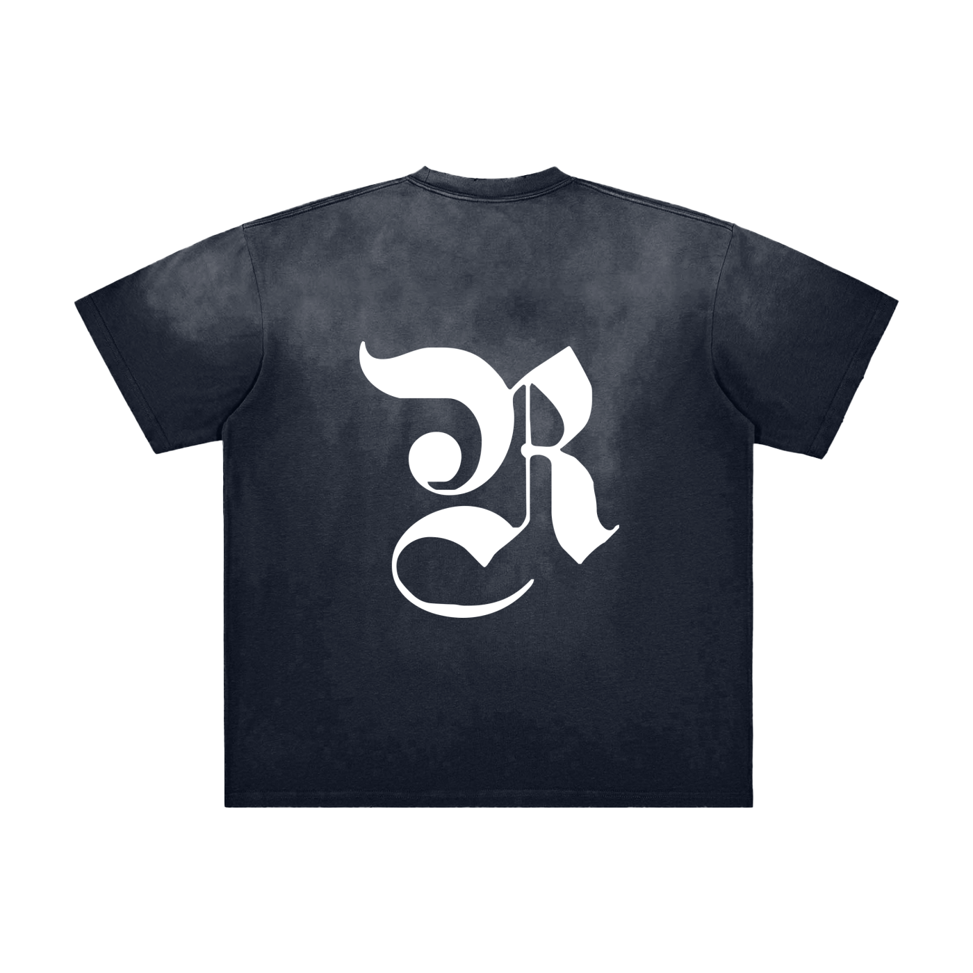 Vintage Washed Frayed T-Shirt - Blue Gray