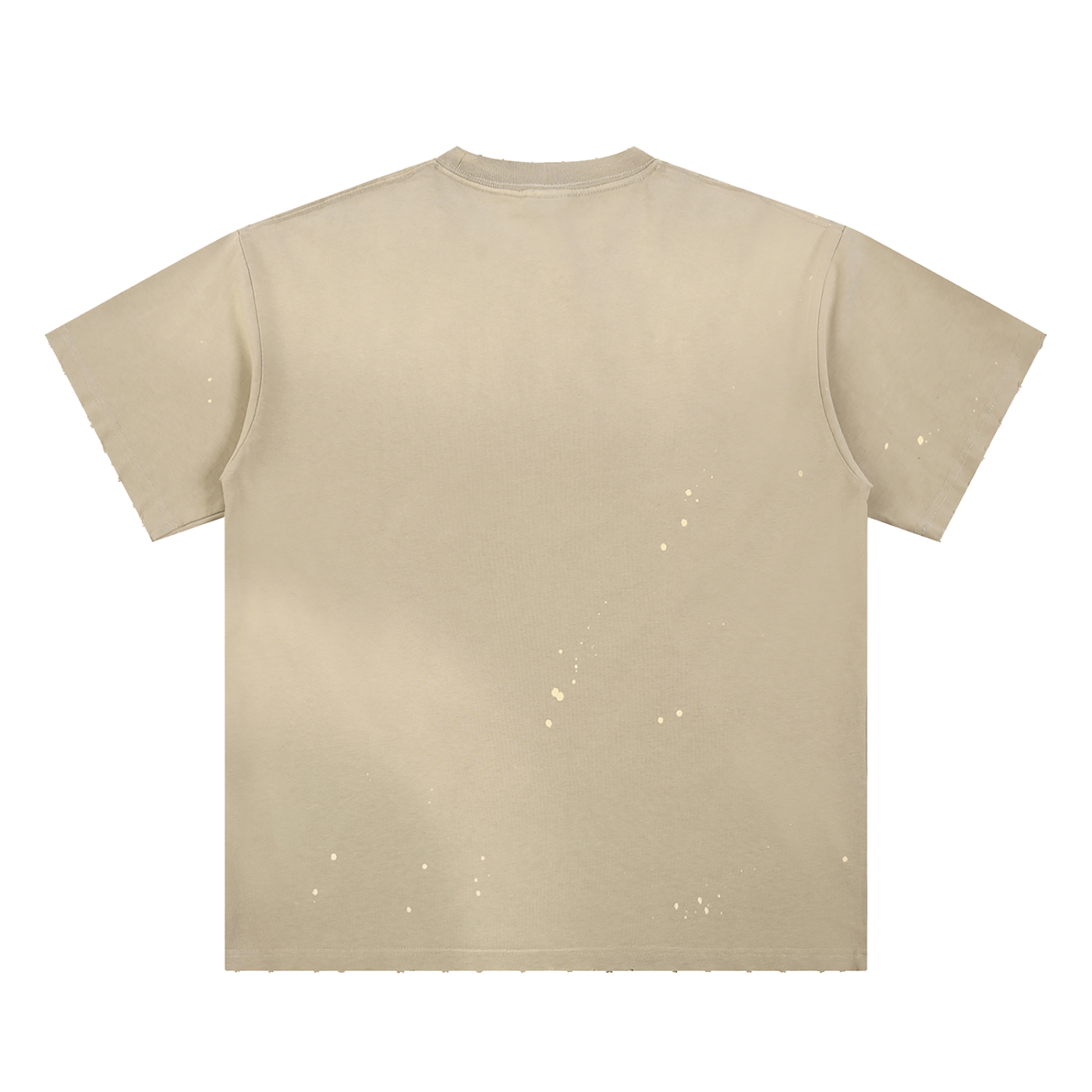 HAND-FRAYED SUNFADE PAINT SPLATTER T-SHIRT - APRICOT