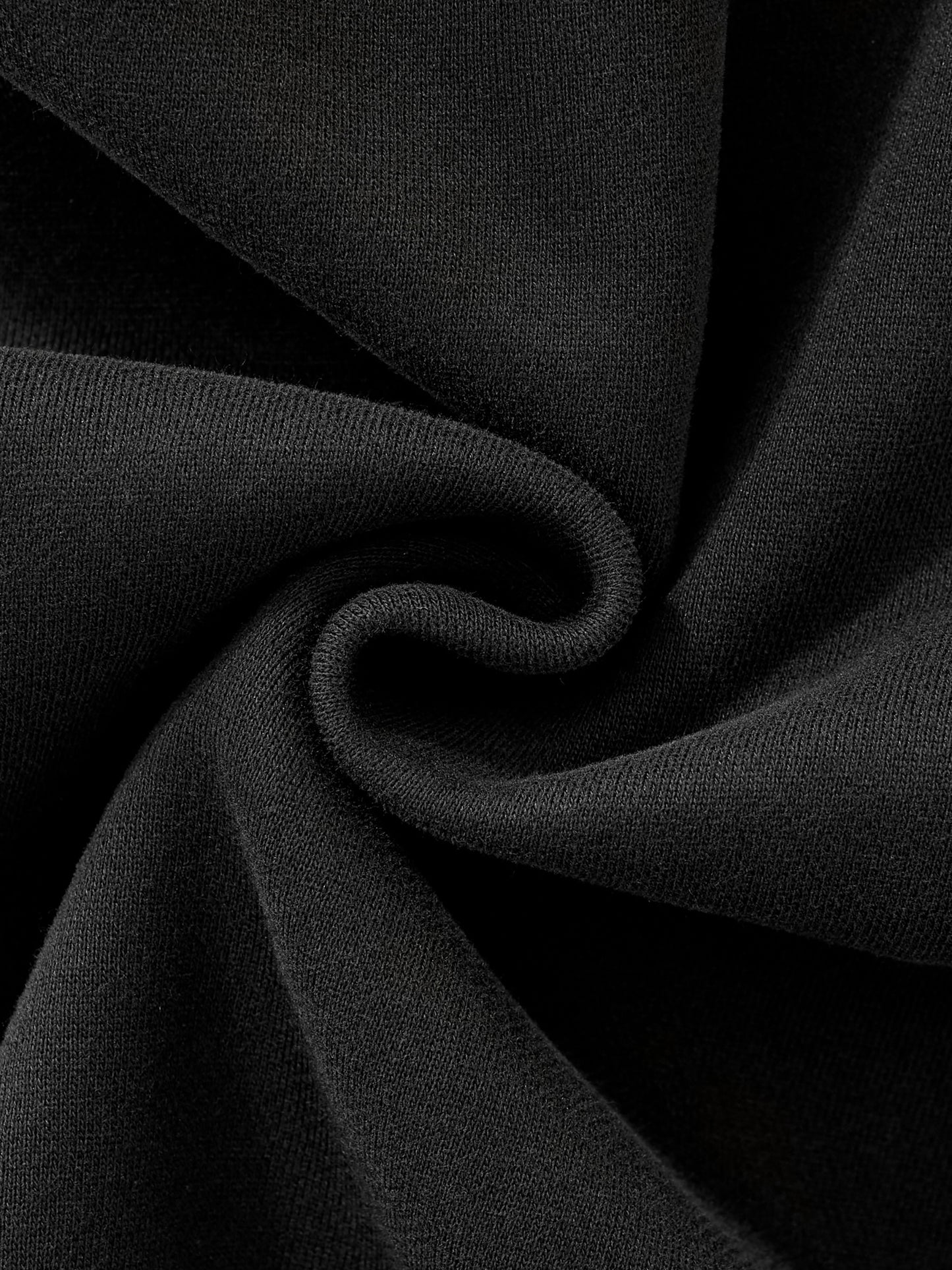 FLEECED FULL-ZIP BOXY HOODIE - BLACK