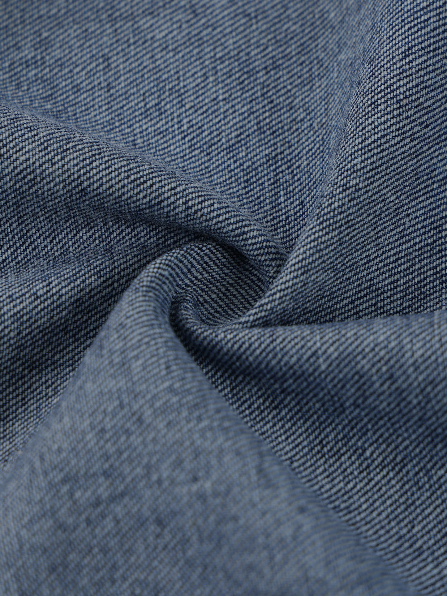 VINTAGE WASH BOXY QUARTER-ZIP DENIM SHIRT - JEANS BLUE