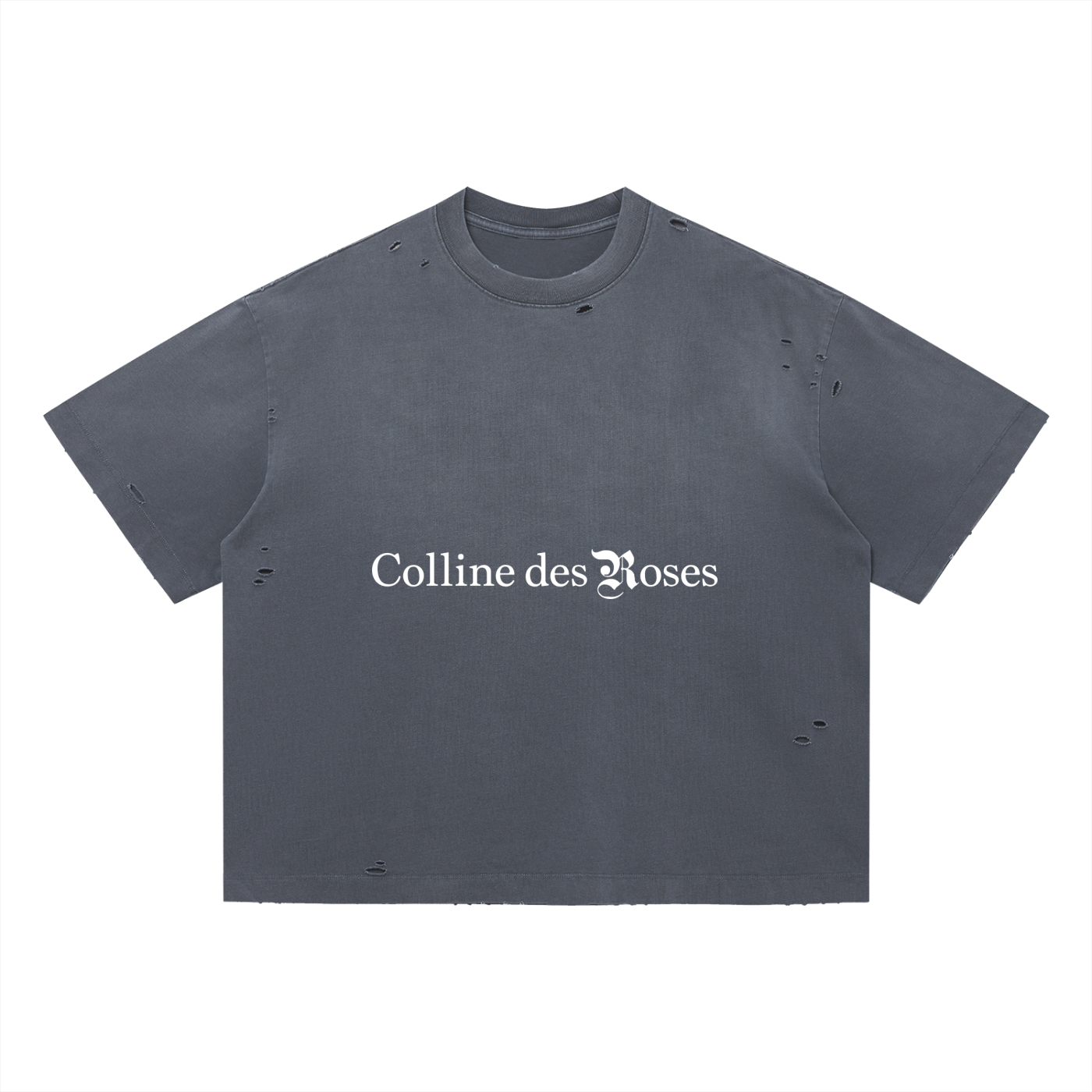 VINTAGE WASHED DISTRESSED BOXY OVERSIZED T-SHIRT - BLUE