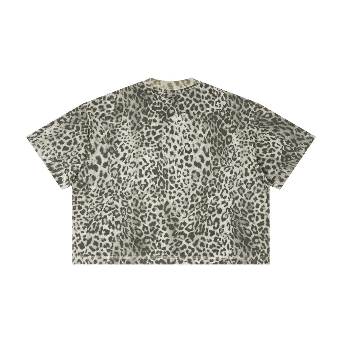 LEOPARD PRINT BOXY T-SHIRT - LEOPARD GRAY