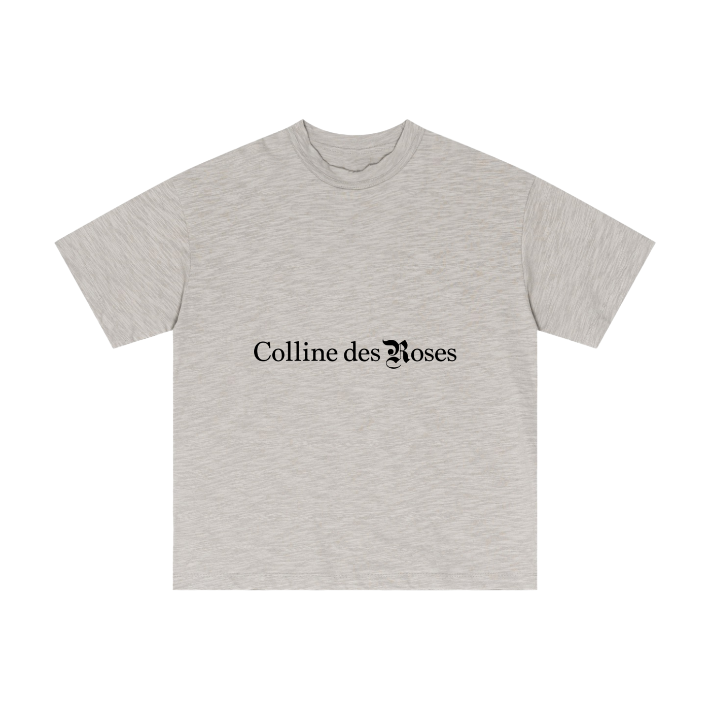 Lightweight Slub Cotton Plain T-Shirt - Light Gray