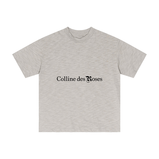 Lightweight Slub Cotton Plain T-Shirt - Light Gray
