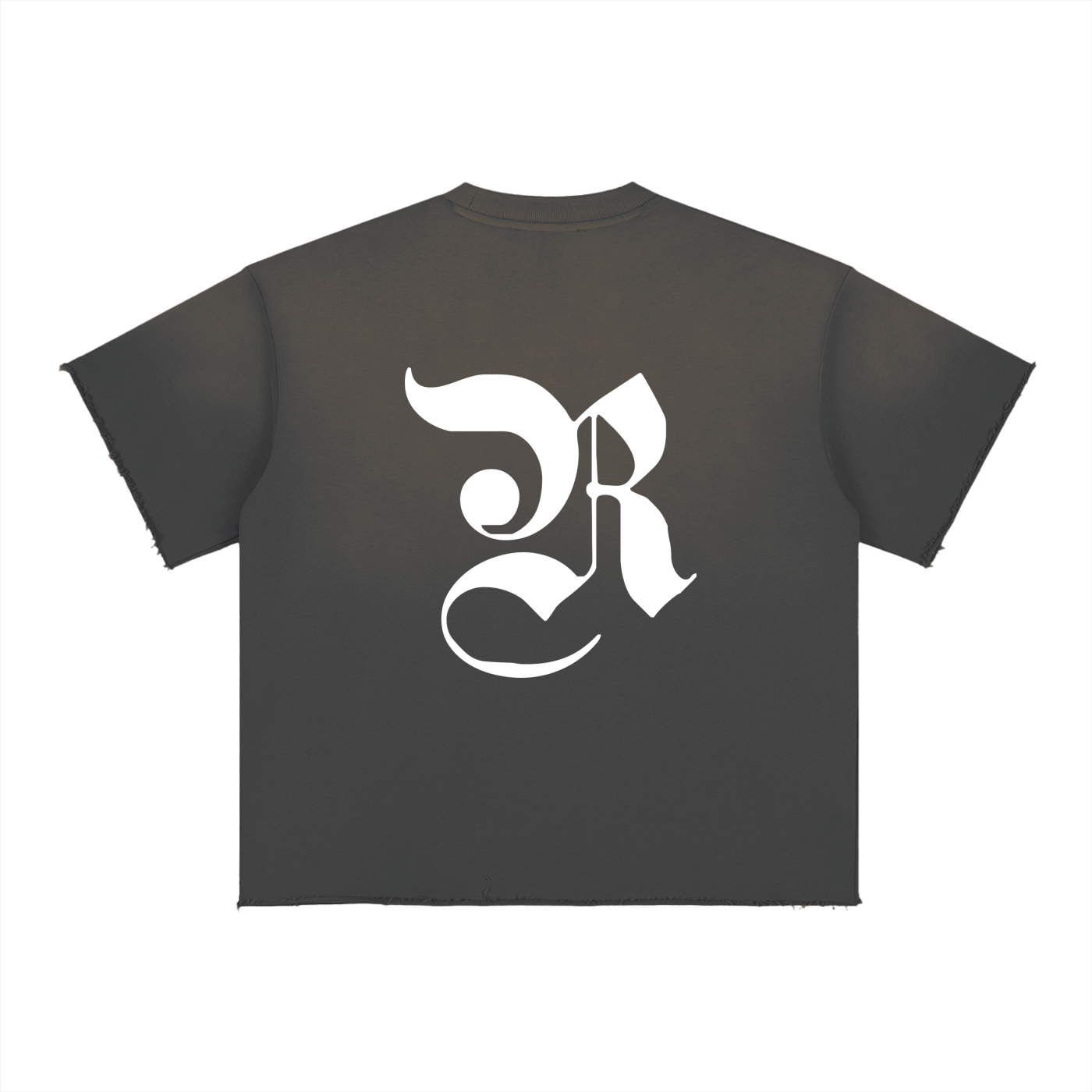 Sun Fade Raw Edge T-Shirt - Dark Gray