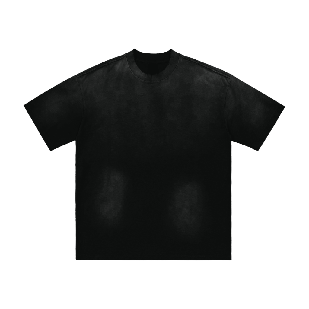 HAND-FRAYED SUNFADE T-SHIRT - BLACK