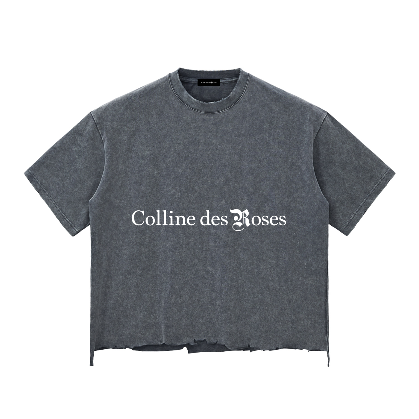 SNOW WASH RAW-HEM BOXY T-SHIRT - WASHED CEMENT GRAY