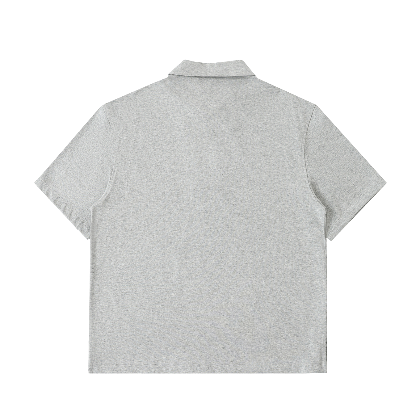 Half-Zip Cotton Polo Shirt - Flower Gray