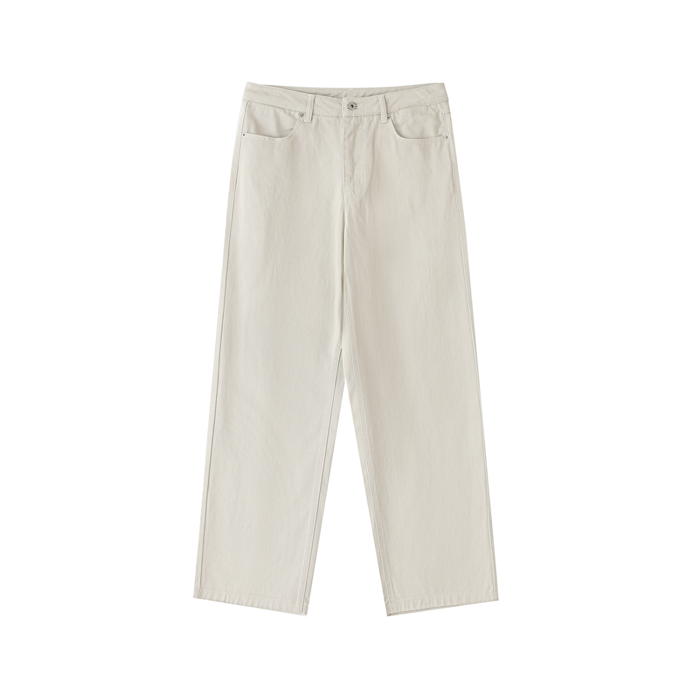 HEAVYWEIGHT COTTON STRAIGHT-LEG PANTS - PALE KHAKI