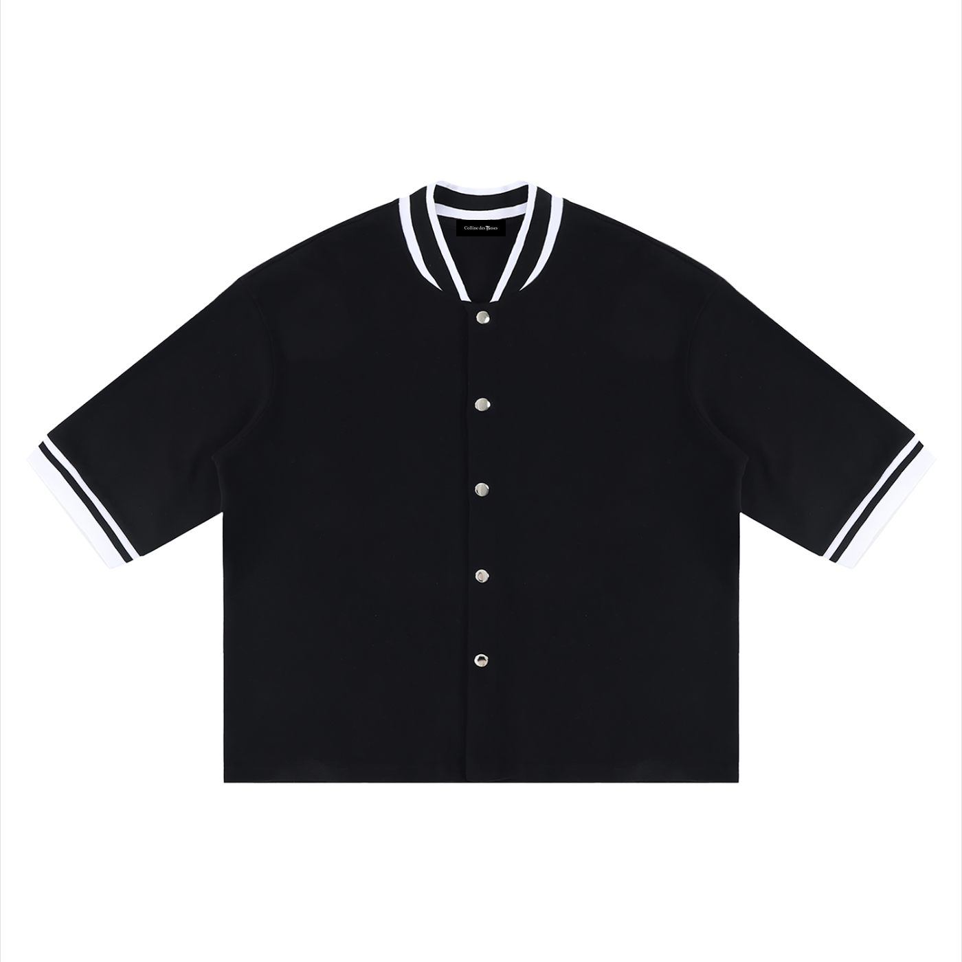 BOXY HEAVYWEIGHT BASEBALL JERSEY - BLACK