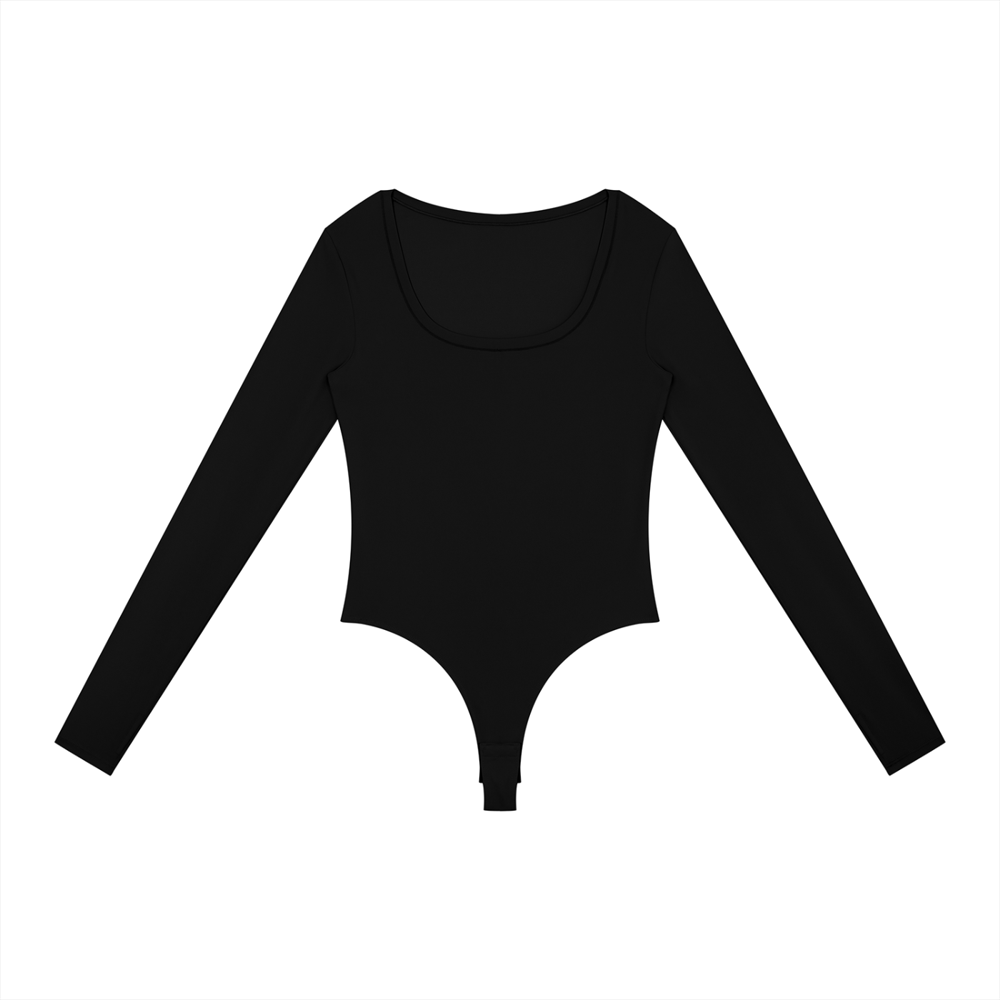 TIGHT LONG SLEEVE BODYSUIT - BLACK