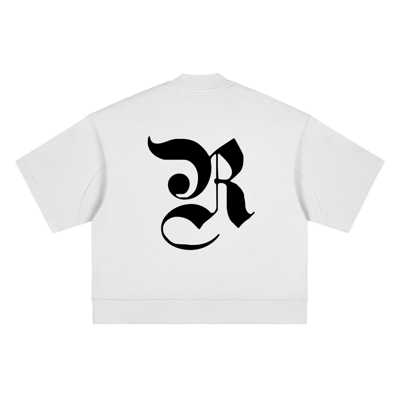 Heavyweight Oversized Mock Neck T-shirt - White