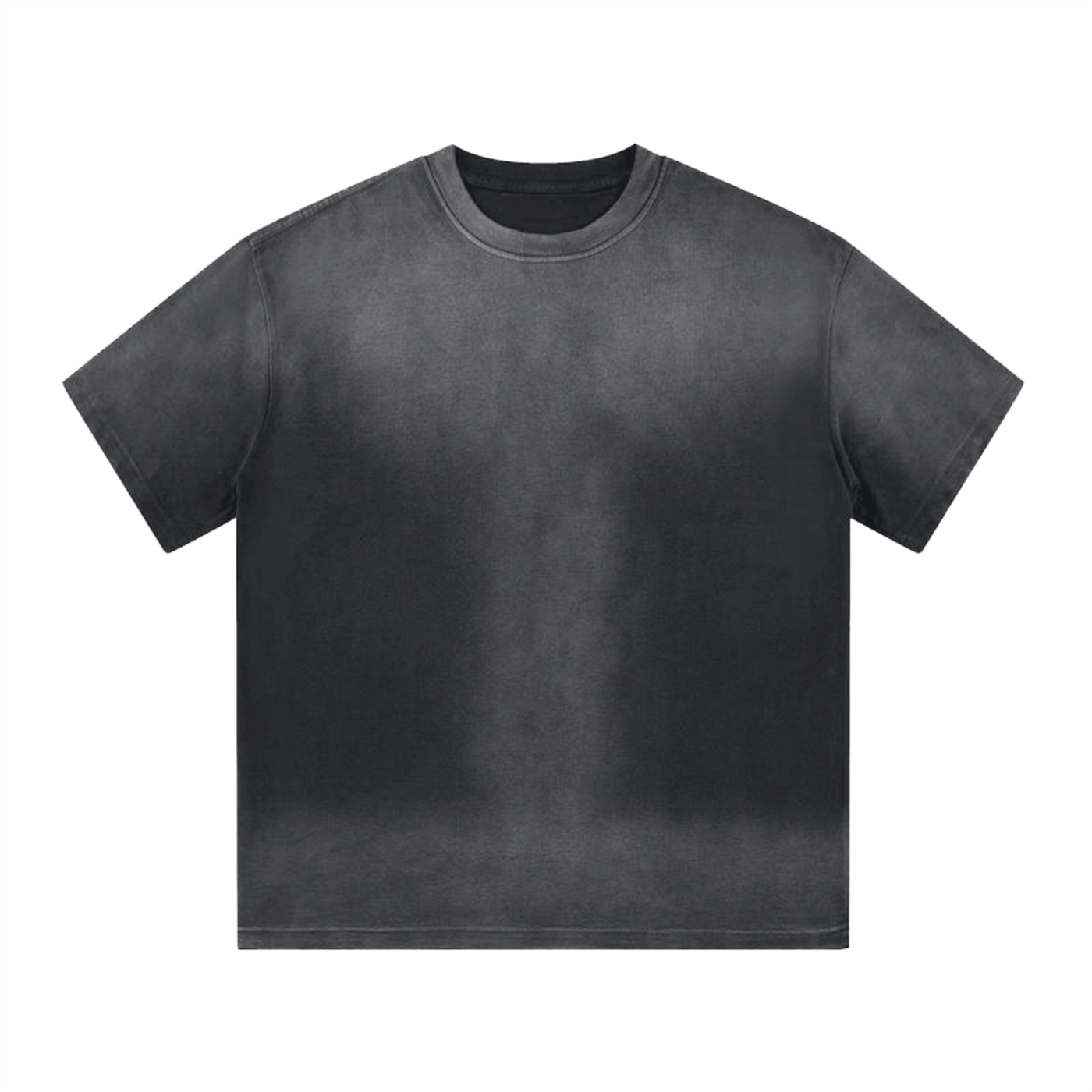 “I” Shape Gradient Washed T-Shirt - Black