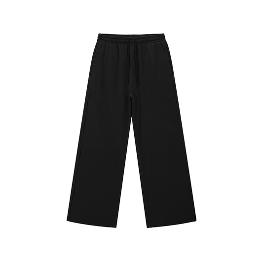 Snow Washed Raw Edge Sweatpants - Black