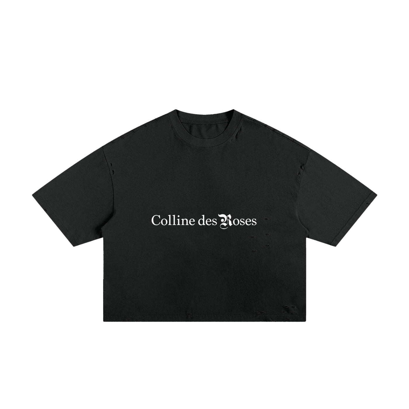 Classic Frayed Boxy Tee - Black