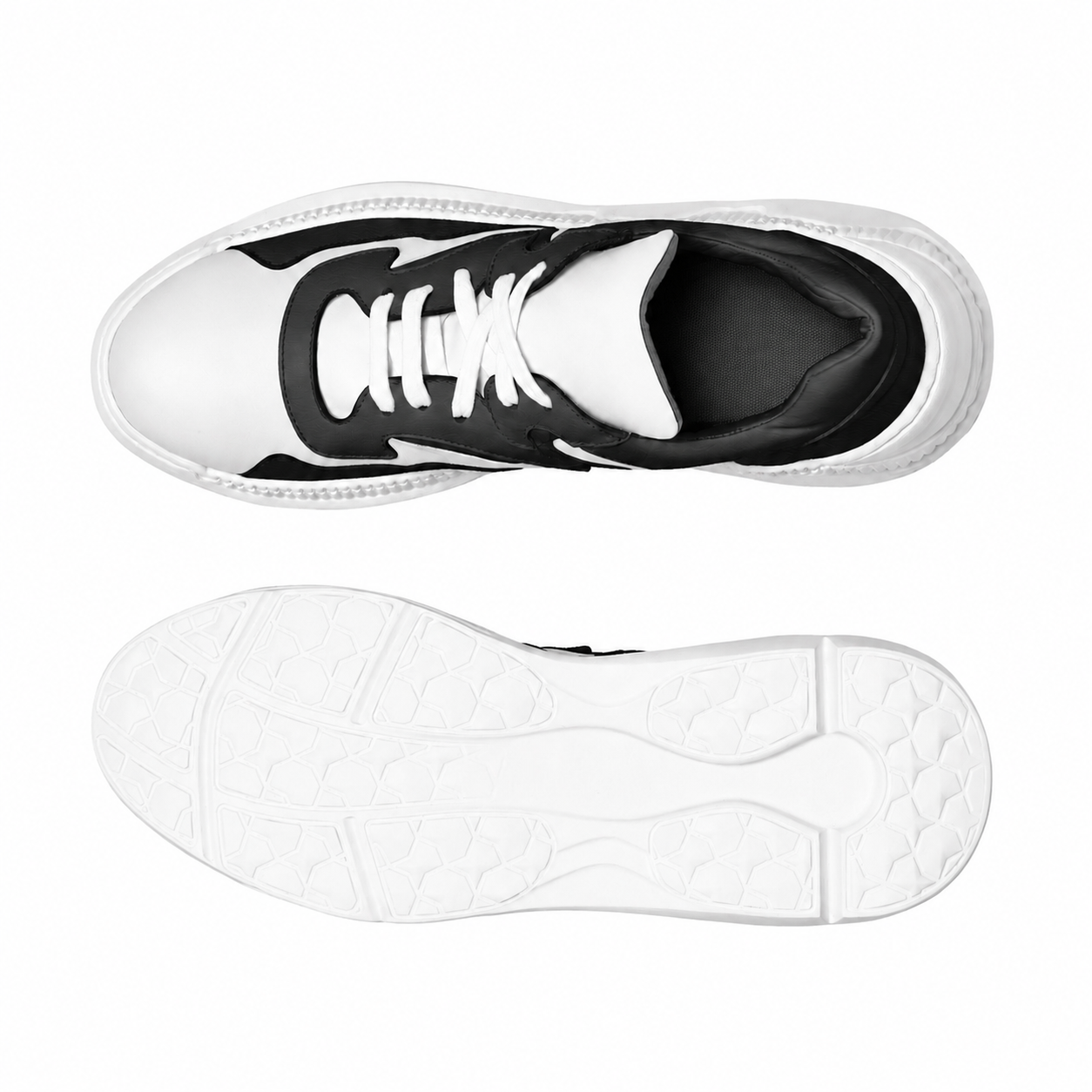 CONTRAST CHUNKY LOW SNEAKER - BLACK WITH WHITE