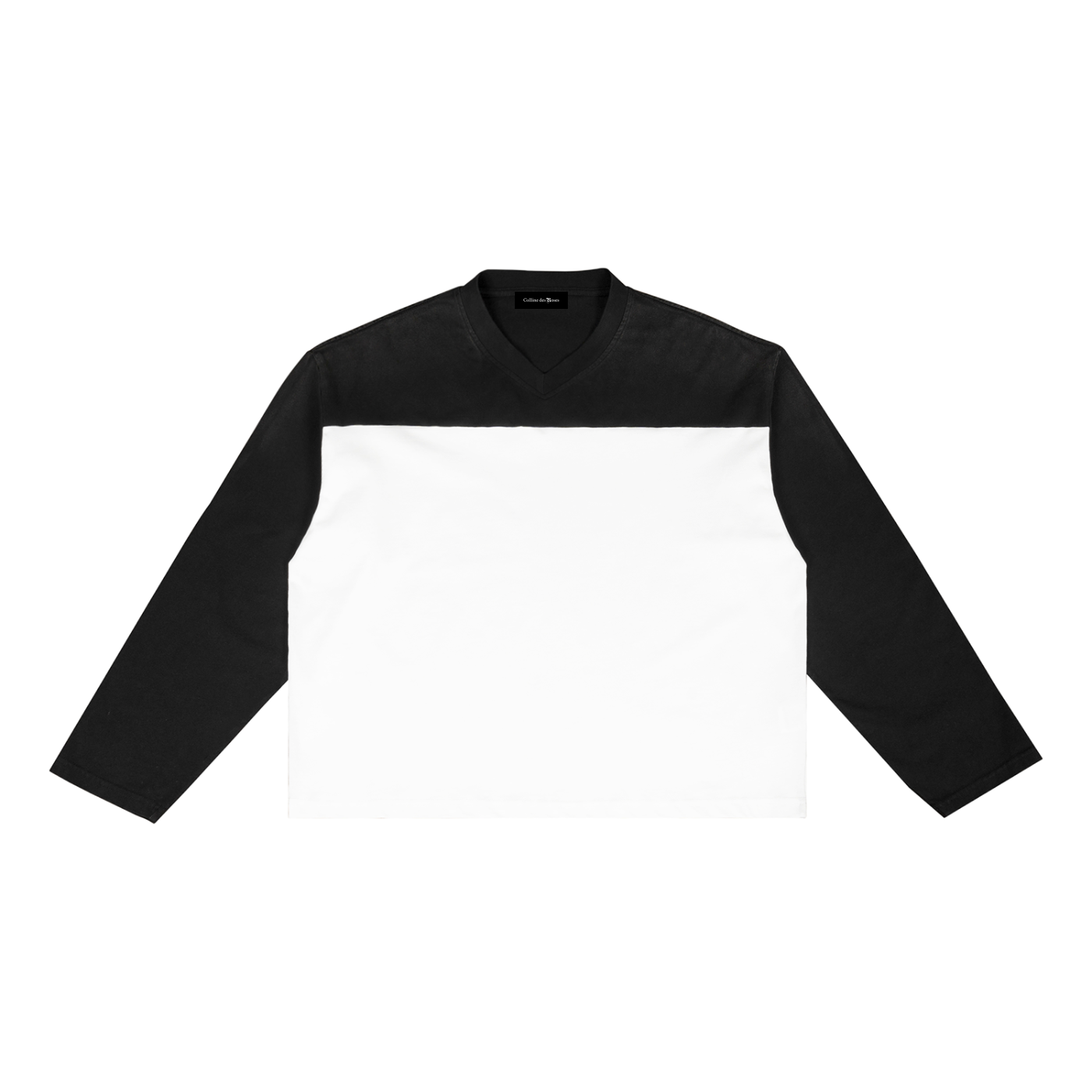 SUNFADE COLOR-BLOCK T-SHIRT - BLACK WITH WHITE