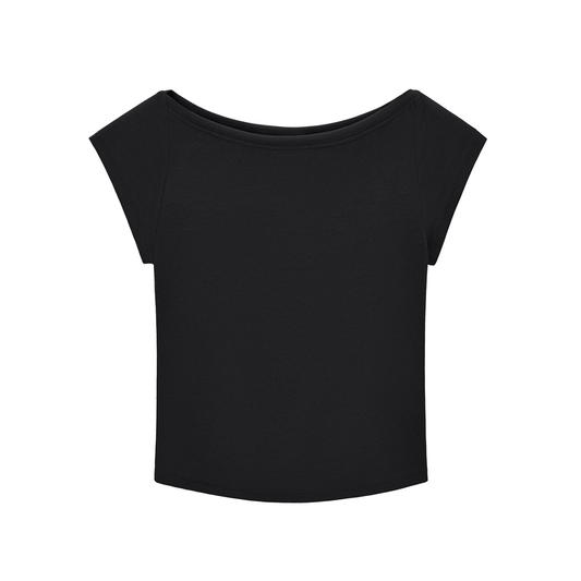 Essential Wide Neck Baby T-shirt - Black