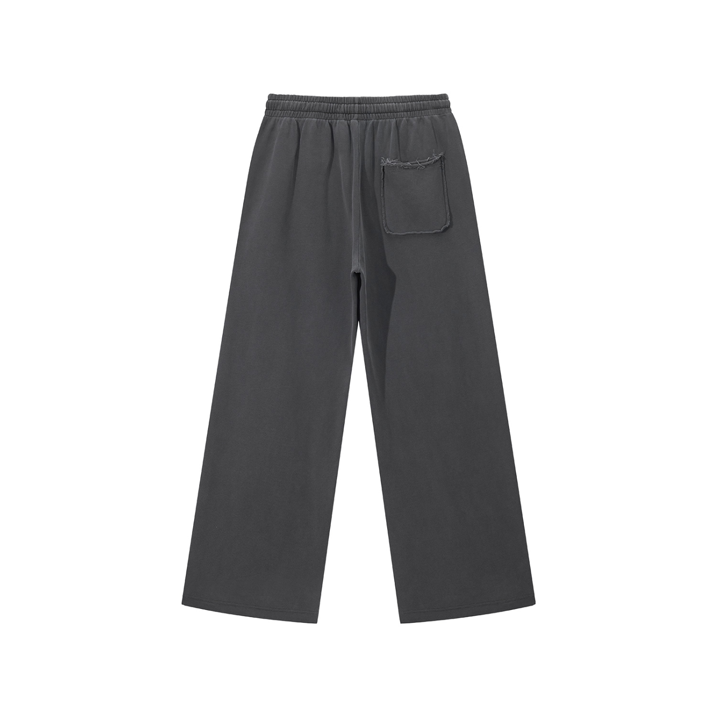 Snow Washed Raw Edge Sweatpants - Dark Gray