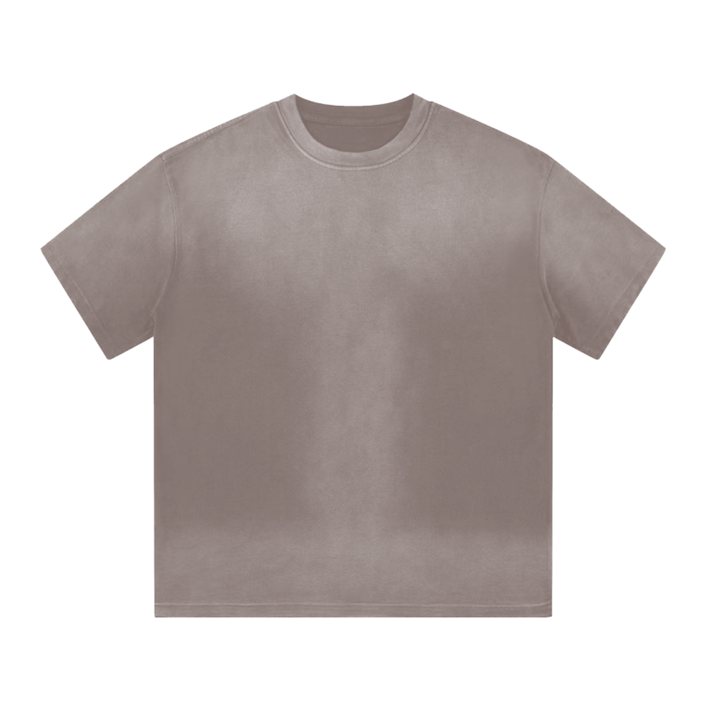 “I” Shaped Monkey Washed Drop Shoulder T-Shirt - Light Brown