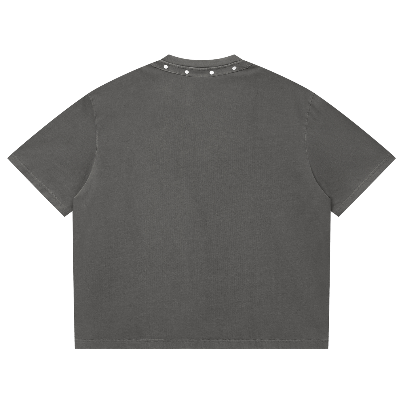 WASHED BOXY STUDDED T-SHIRT - DARK GRAY
