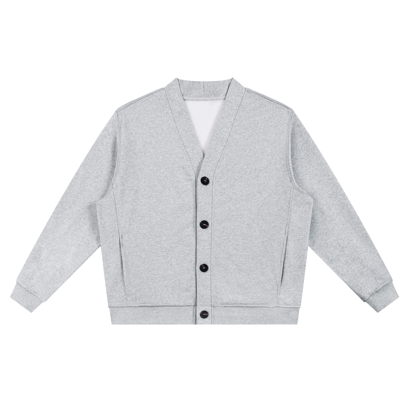 Essential Heavyweight Sweat Cardigan - Gray
