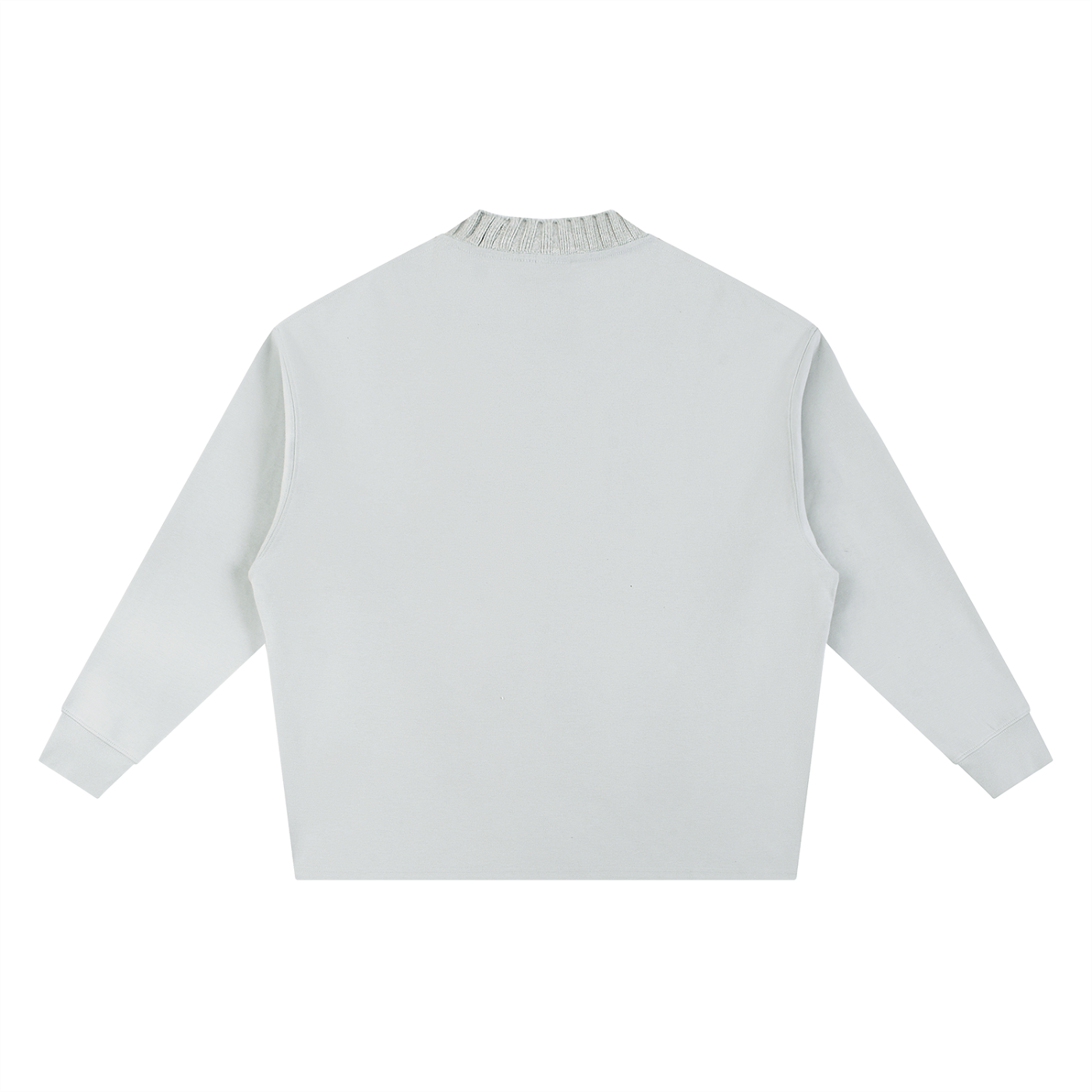 Knitted Round Neck Oversize Sweatshirt - Light Gray