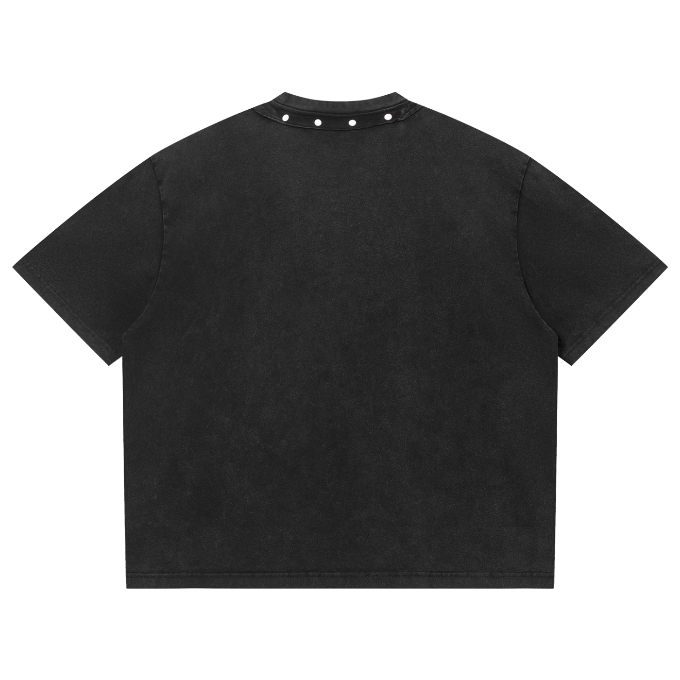 WASHED BOXY STUDDED T-SHIRT - BLACK