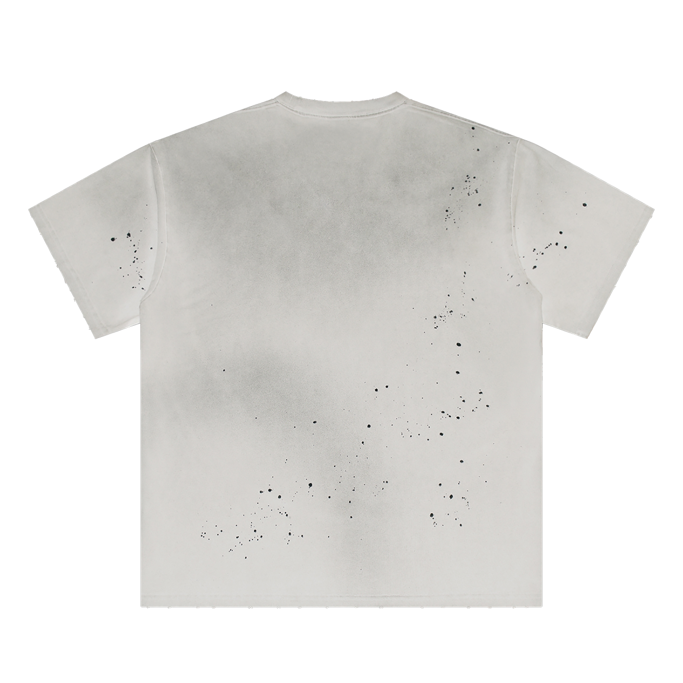 HAND-FRAYED SUNFADE PAINT SPLATTER T-SHIRT - WHITE